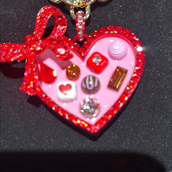Betsey Johnson Red and Gold Heart Charm Necklace - Picture 2 of 5